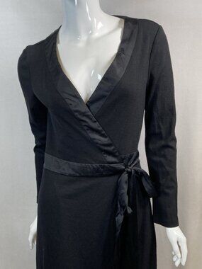 Diane Von Furstenberg Wrap Open Back Dress Black Size 12
